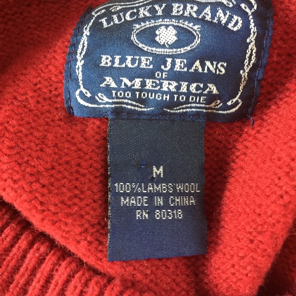 Lucky Brand Red Long Sleeve Lambswool Sweater - Picture 5 of 5